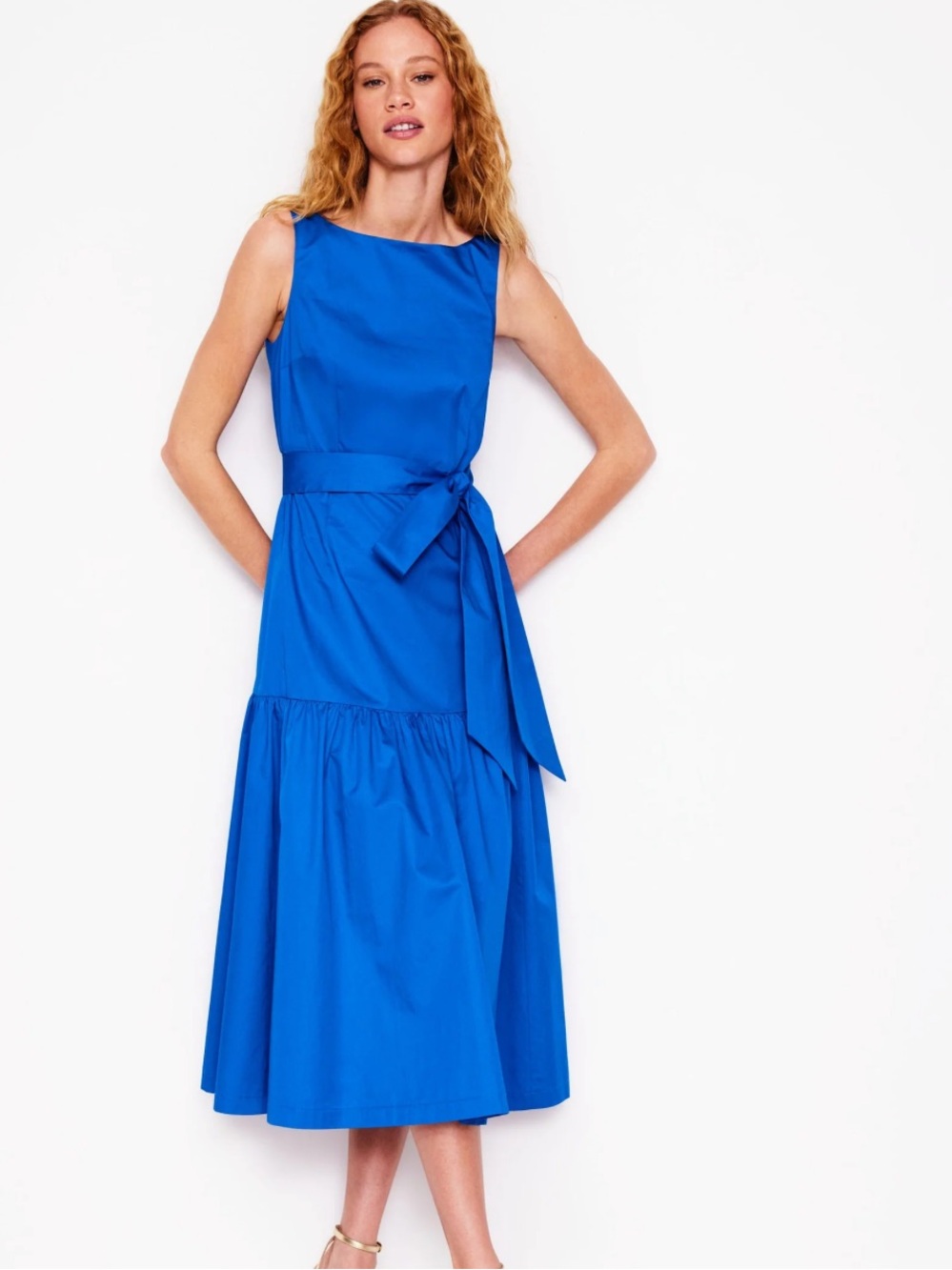 Boden Deep Tier Fit & Flare Kingfisher Blue Dress Size 6